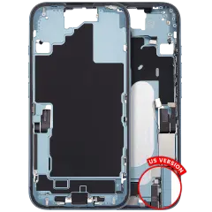 Mid-Frame Housing W/ Charging Port Flex & Small Parts For iPhone 16 (US Version) (Used OEM Pull: Grade B) (Teal)