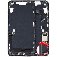Mid-Frame Housing W/ Charging Port Flex & Small Parts For iPhone 14 Plus (US Version) (Used OEM Pull: Grade A) (Midnight)