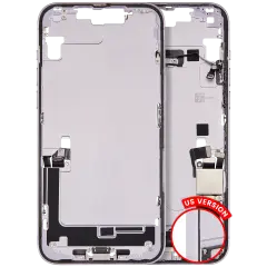 Mid-Frame Housing W/ Charging Port Flex & Small Parts For iPhone 14 Plus (US Version) (Used OEM Pull: Grade B) (Purple)