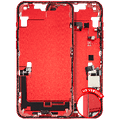 Mid-Frame Housing W/ Charging Port Flex & Small Parts For iPhone 14 Plus (US Version) (Used OEM Pull: Grade B) (Red)