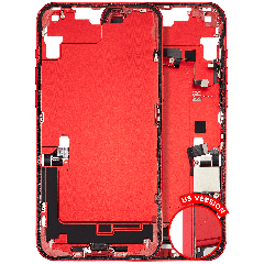 Mid-Frame Housing W/ Charging Port Flex & Small Parts For iPhone 14 Plus (US Version) (Used OEM Pull: Grade B) (Red)