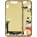 Mid-Frame Housing W/ Charging Port Flex & Small Parts For iPhone 14 Plus (US Version) (Used OEM Pull: Grade B) (Yellow)