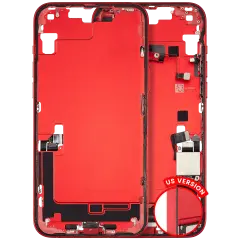 Mid-Frame Housing W/ Charging Port Flex & Small Parts For iPhone 14 Plus (US Version) (Used OEM Pull: Grade C) (Red)