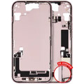 Mid-Frame Housing W/ Charging Port Flex & Small Parts For iPhone 15 (US Version) (Used OEM Pull: Grade C) (Pink)