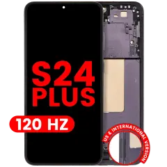 OLED Assembly With Frame For Samsung Galaxy S24 Plus 5G (US & International Version) (Aftermarket Plus) (120Hz) (Onyx Black)