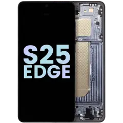 OLED Assembly With Frame Compatible For Samsung Galaxy S25 Edge (Service Pack) (Titanium Jetblack)