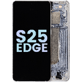 OLED Assembly With Frame Compatible For Samsung Galaxy S25 Edge (Service Pack) (Titanium Silver / Titanium Icyblue)