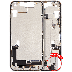 Mid-Frame Housing W/ Charging Port Flex & Small Parts For iPhone 14 (US Version) (Used OEM Pull: Grade A) (Starlight)