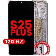 OLED Assembly With Frame For Samsung Galaxy S25 Plus 5G (US & International Version) (Aftermarket Plus) (120Hz) (Silver Shadow)