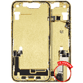 Mid-Frame Housing W/ Charging Port Flex & Small Parts For iPhone 14 (US Version) (Used OEM Pull: Grade A) (Yellow)