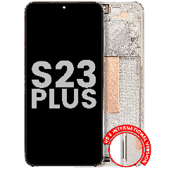 OLED Assembly With Frame For Samsung Galaxy S23 Plus 5G (US & International) (Used OEM Pull: Grade B/C) (Cream)