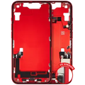 Mid-Frame Housing W/ Charging Port Flex & Small Parts For iPhone 14 (US Version) (Used OEM Pull: Grade C) (Red)