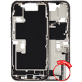 Mid-Frame Housing W/ Charging Port Flex & Small Parts For iPhone 16 Pro (US Version) (Used OEM Pull: Grade A) (Natural Titanium)