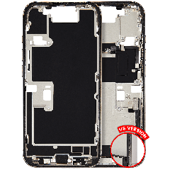 Mid-Frame Housing W/ Charging Port Flex & Small Parts For iPhone 16 Pro (US Version) (Used OEM Pull: Grade A) (Natural Titanium)