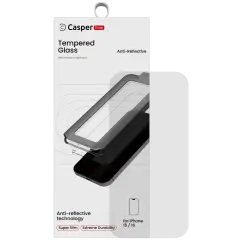 Casper Snap Tempered Glass For iPhone 15 / 16 (Retail Pack) (AR Clear)