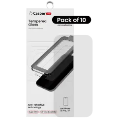 Casper Snap Tempered Glass For iPhone 16 Pro / 17 (AR Clear) (10 Pack) (AR Clear)