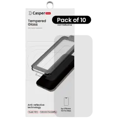 Casper Snap Tempered Glass For iPhone 16 Pro Max (10 Pack) (AR Clear)