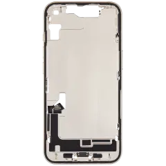 Mid-Frame Housing W/ Charging Port Flex & Small Parts For iPhone 14 (US Version) (Used OEM Pull: Grade B) (Starlight)