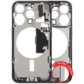 Mid-Frame Housing W/ Charging Port Flex & Small Parts For iPhone 15 Pro (EU / Global Version) (Used OEM Pull: Grade C) (Natural Titanium)