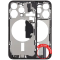 Mid-Frame Housing W/ Charging Port Flex & Small Parts For iPhone 15 Pro (EU / Global Version) (Used OEM Pull: Grade C) (Black Titanium)