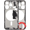 Mid-Frame Housing W/ Charging Port Flex & Small Parts For iPhone 15 Pro (EU / Global Version) (Used OEM Pull: Grade A) (White Titanium)