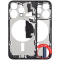 Mid-Frame Housing W/ Charging Port Flex & Small Parts For iPhone 15 Pro (EU / Global Version) (Used OEM Pull: Grade A) (Blue Titanium)
