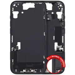 Mid-Frame Housing W/ Charging Port Flex & Small Parts For iPhone 15 (EU / Global Version) (Used OEM Pull: Grade B) (Black)
