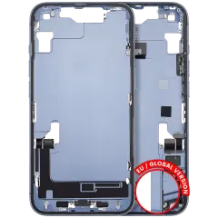 Mid-Frame Housing W/ Charging Port Flex & Small Parts For iPhone 14 (EU / Global Version) (Used OEM Pull: Grade A) (Blue)