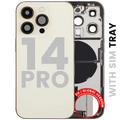 Back Housing W/ Charging Port Flex & Small Parts For iPhone 14 Pro (EU / Global Version) (Used OEM Pull: Grade B) (Gold)