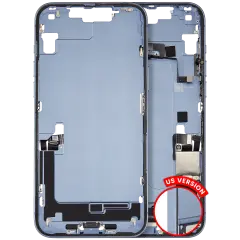 Mid-Frame Housing W/ Charging Port Flex & Small Parts For iPhone 14 Plus (US Version) (Used OEM Pull: Grade C) (Blue)