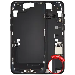 Mid-Frame Housing W/ Charging Port Flex & Small Parts For iPhone 15 Plus (US Version) (Used OEM Pull: Grade A) (Black)