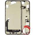 Mid-Frame Housing W/ Charging Port Flex & Small Parts For iPhone 15 Plus (US Version) (Used OEM Pull: Grade A) (Yellow)