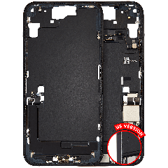 Mid-Frame Housing W/ Charging Port Flex & Small Parts For iPhone 15 Plus (US Version) (Used OEM Pull: Grade B) (Black)