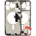 Mid-Frame Housing W/ Charging Port Flex & Small Parts For iPhone 15 Pro Max (US Version) (Used OEM Pull: Grade C) (White Titanium)