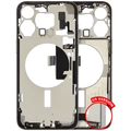 Mid-Frame Housing W/ Charging Port Flex & Small Parts For iPhone 15 Pro Max (US Version) (Used OEM Pull: Grade C) (Natural Titanium)