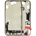 Mid-Frame Housing W/ Charging Port Flex & Small Parts For iPhone 15 (US Version) (Used OEM Pull: Grade C) (Yellow)