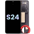 OLED Assembly With Frame For Samsung Galaxy S24 5G (US & International Version) (Service Pack) (Onyx Black)