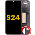 OLED Assembly With Frame For Samsung Galaxy S24 5G (US & International Version) (Refurbished) (Onyx Black)