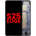 OLED Assembly With Frame For Samsung Galaxy S25 Edge (US & International Version) (Aftermarket Plus) (Titanium Jetblack)