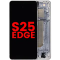 OLED Assembly With Frame For Samsung Galaxy S25 Edge (US & International Version) (Aftermarket Plus) (Titanium Silver)
