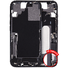 Mid-Frame Housing W/ Charging Port Flex & Small Parts For iPhone 17 (US Version) (Used OEM Pull: Grade A) (Black)