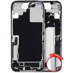 Mid-Frame Housing W/ Charging Port Flex & Small Parts For iPhone 17 (US Version) (Used OEM Pull: Grade A) (White)
