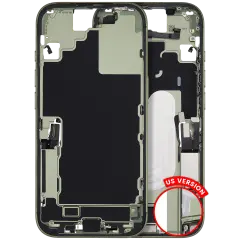 Mid-Frame Housing W/ Charging Port Flex & Small Parts For iPhone 17 (US Version) (Used OEM Pull: Grade A) (Sage)