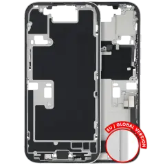 Mid-Frame Housing W/ Charging Port Flex & Small Parts For iPhone 16 Pro (EU / Global Version) (Used OEM Pull: Grade A) (White Titanium)