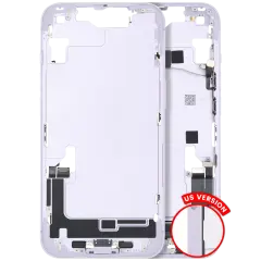 Mid-Frame Housing W/ Charging Port Flex & Small Parts For iPhone 14 (US Version) (Used OEM Pull: Grade A) (Purple)
