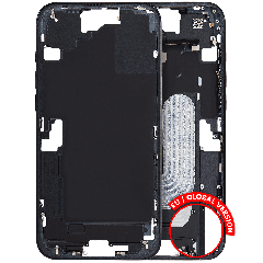 Mid-Frame Housing W/ Small Parts For iPhone 16 Plus (EU / Global Version) (Used OEM Pull: Grade C) (Black)