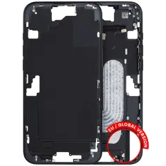 Mid-Frame Housing W/ Small Parts For iPhone 16 Plus (EU / Global Version) (Used OEM Pull: Grade B) (Black)