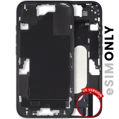 Mid-Frame Housing W/ Small Parts For iPhone 16 (US Version) (Used OEM Pull: Grade B) (Black)