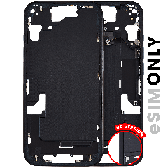 Mid-Frame Housing W/ Small Parts For iPhone 15 (US Version) (Used OEM Pull: Grade C) (Black)