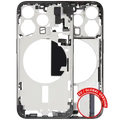 Mid-Frame Housing W/ Small Parts For iPhone 15 Pro (EU / Global Version) (Used OEM Pull: Grade B) (Black Titanium)